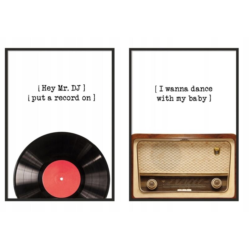 BILDPOSTER IM RAHMEN 33x43cm Diptychon 2er-Set Bilder Musik-CD P1317