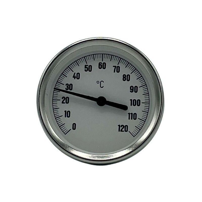 Bimetall Thermometer Zeigerthermometer 0°C bis 120°C mit Tauchhülse Heizung Warmwasserspeicher