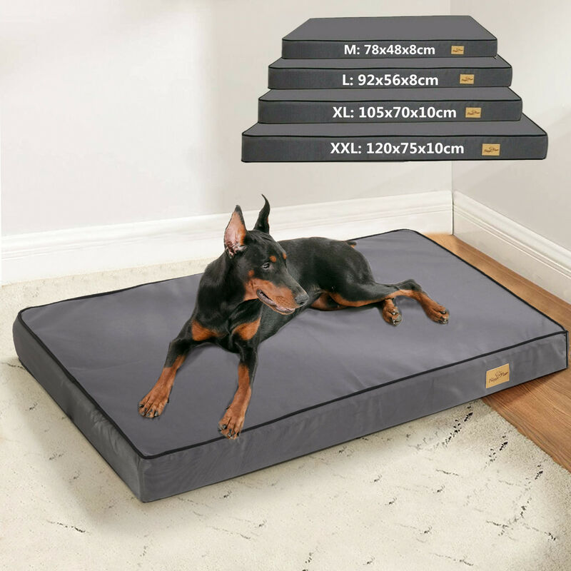 Bingo Paw - xxl Orthopädisches Hundebett Gelenkschonend Hunde Kissen Matratze Schlafplatz für schwere Hunderassen bis 55kg - Grau 120x75x10cm