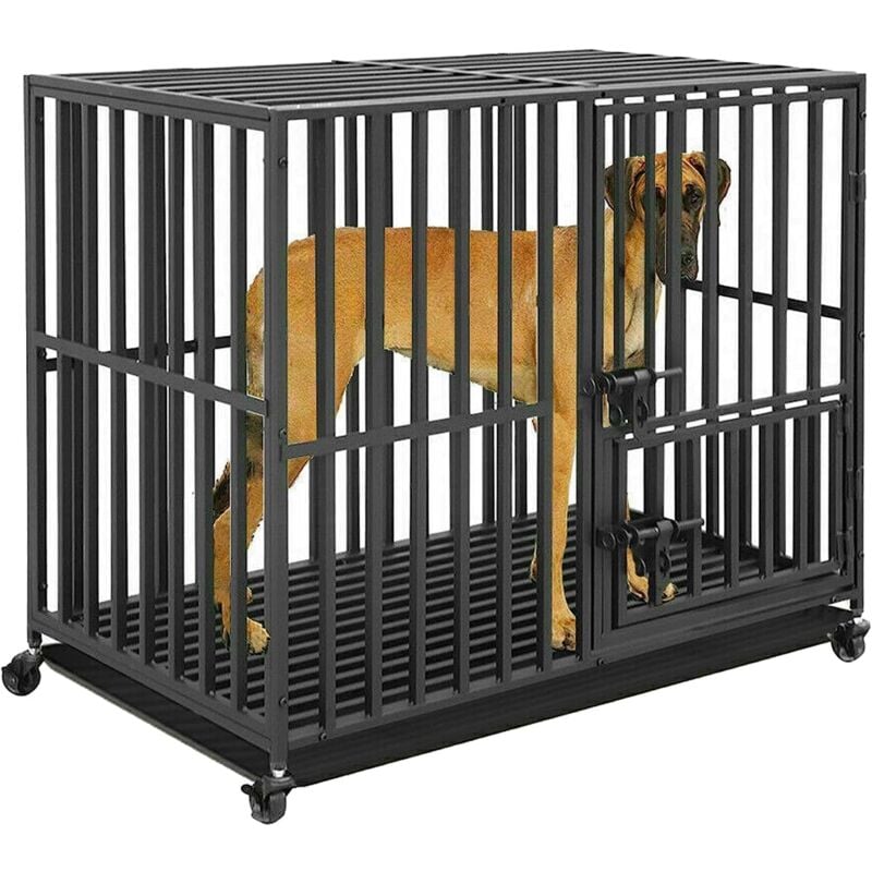 Bingo Paw - Hundekäfig Hundebox Metall Stabil Hundetransportkäfig für mittelgrosse Hunde l: 95 x 57 x 81 cm