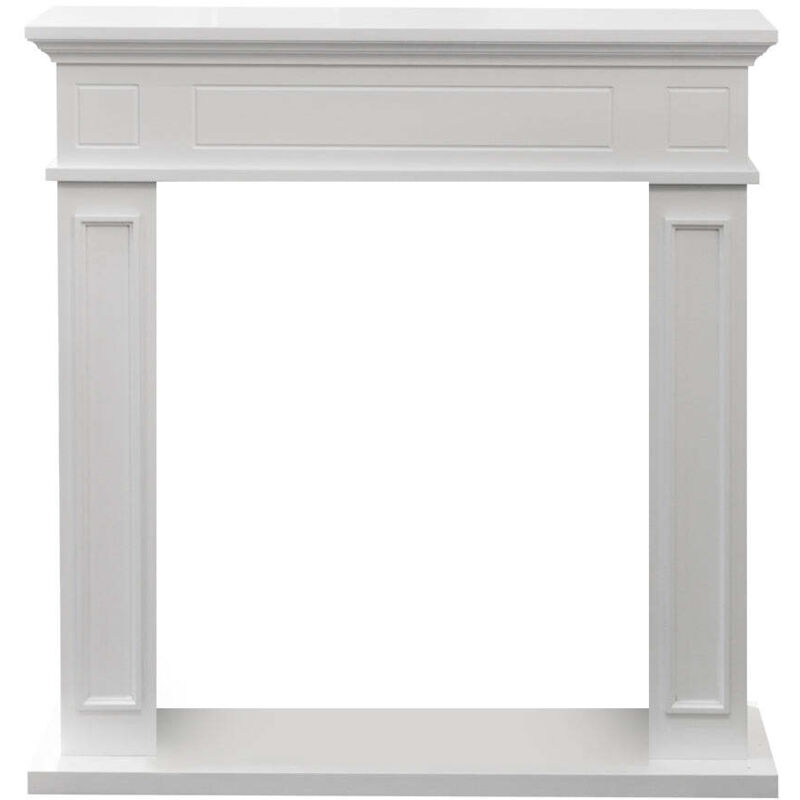 Jefferson Kaminrahmen aus weißer Holzverkleidung, B 89,5 x H 90,5 x T 28