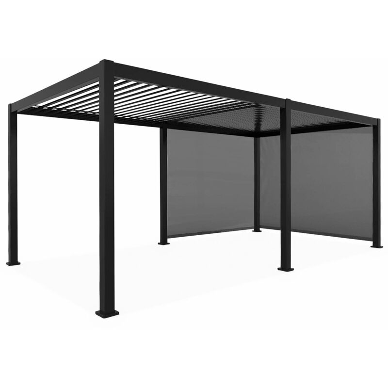 sweeek - Bioklimatische Pergola Triomphe 3x6m mit 2 Markisen 3 m