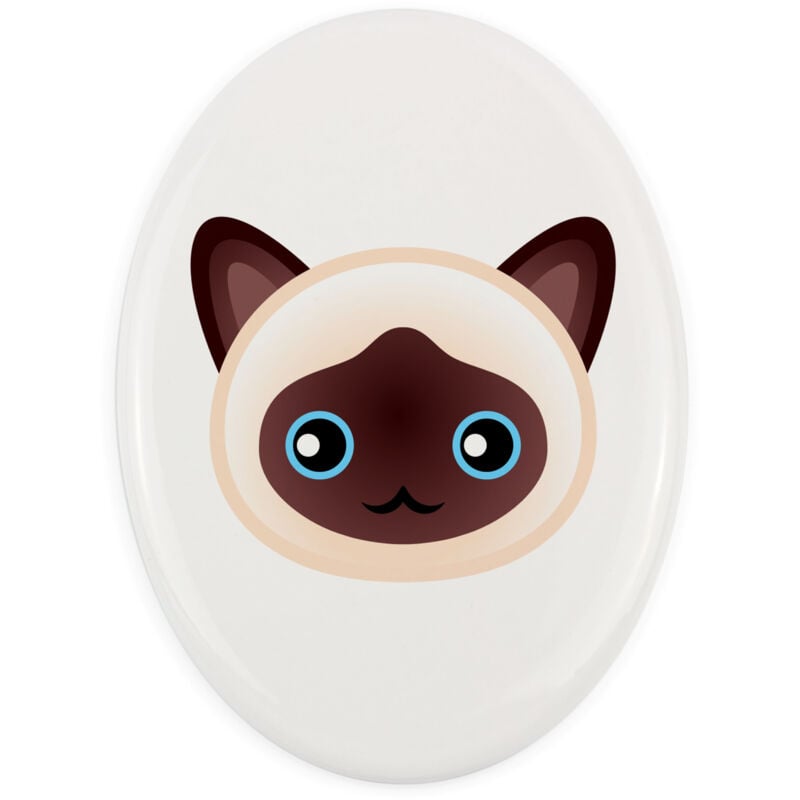 Birma - Grabsteinfliese aus Keramik mit Grafik und Inschrift von Art-Dog