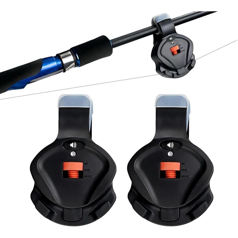Bissanzeiger für Angelruten, elektronischer Alarm mit Ton und Licht, Lautstärkeregelung, verstellbarer Clip