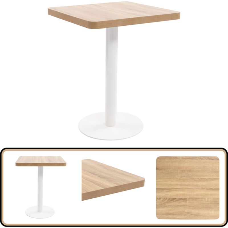 Bistrotisch Hellbraun 60x60 cm mdf - Esstisch - Bistrotisch - Kleiner Tisch - Wohnzimmertisch - Hellbrauner Tisch