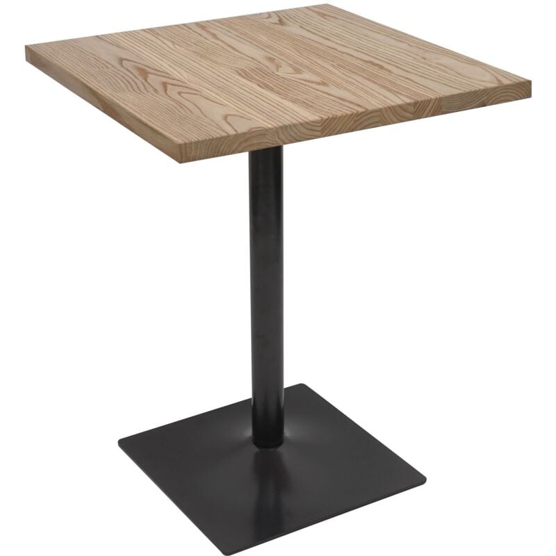 HHG - Bistrotisch 482, Bartisch Thekentisch, Industrial Gastronomie Ulme Holz MVG-zertifiziert 76x60x60cm hellbraun