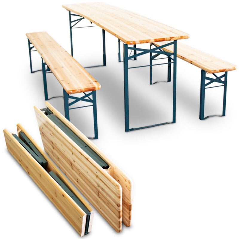 Bierzeltgarnitur Biertischgarnitur Bierbankgarnitur Festzeltgarnitur Biergartengarnitur Bierbank Biertisch Klappbar 1x Tisch 2x Bänke 220cm - Bituxx