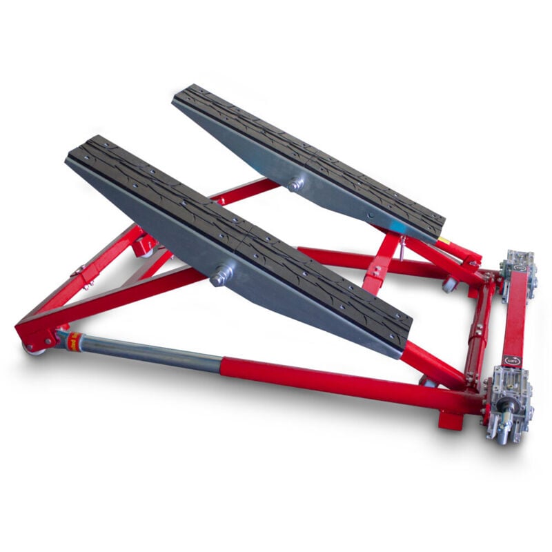 Bituxx Kipphebebühne Mobile Werkstatt Hebebühne Wagenheber Kurzhub PKW Lift bis 2000 kg 2T Rot