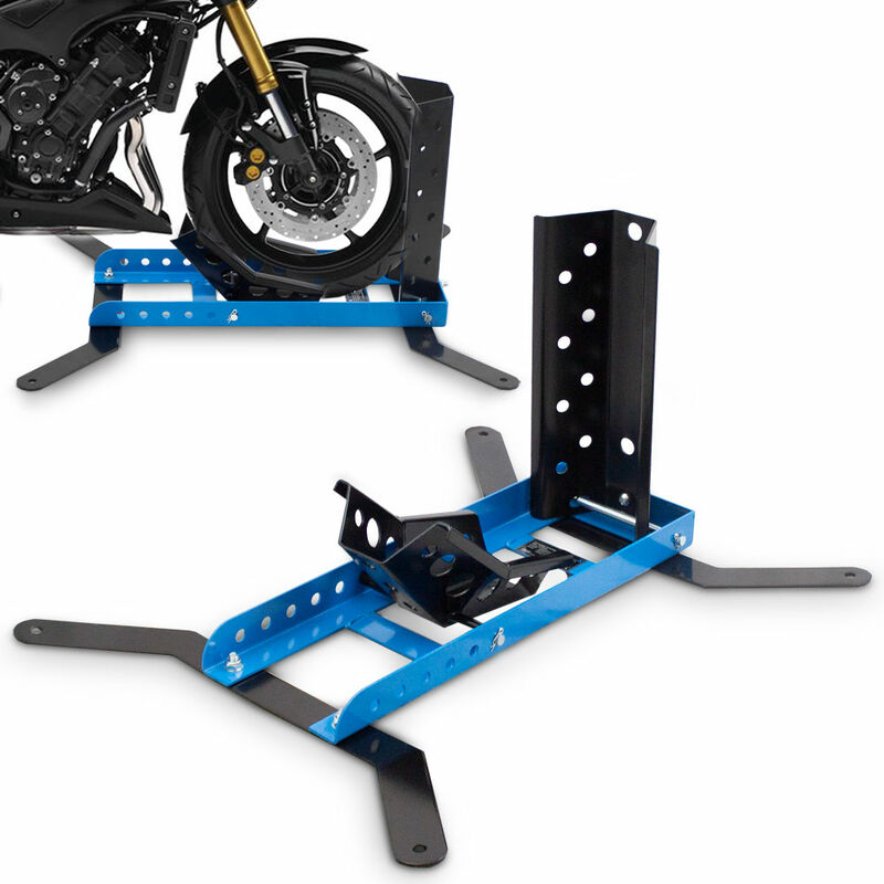 Motorrad Ständer Motorradwippe Montageständer Transportständer vorn Motorradständer Wippe bis 450Kg Blau / Schwarz - Bituxx