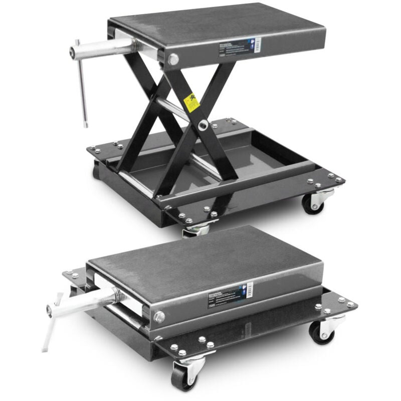 Bituxx - Rollbarer Motorrad Heber Hebebühne Montagebock Scherenheber Montageständer Rangierheber Lift bis 500kg Grau