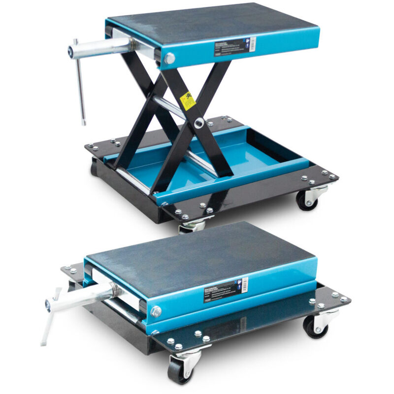 Bituxx Rollbarer Motorrad Heber Hebebühne Montagebock Scherenheber Montageständer Rangierheber Lift bis 500kg Rot