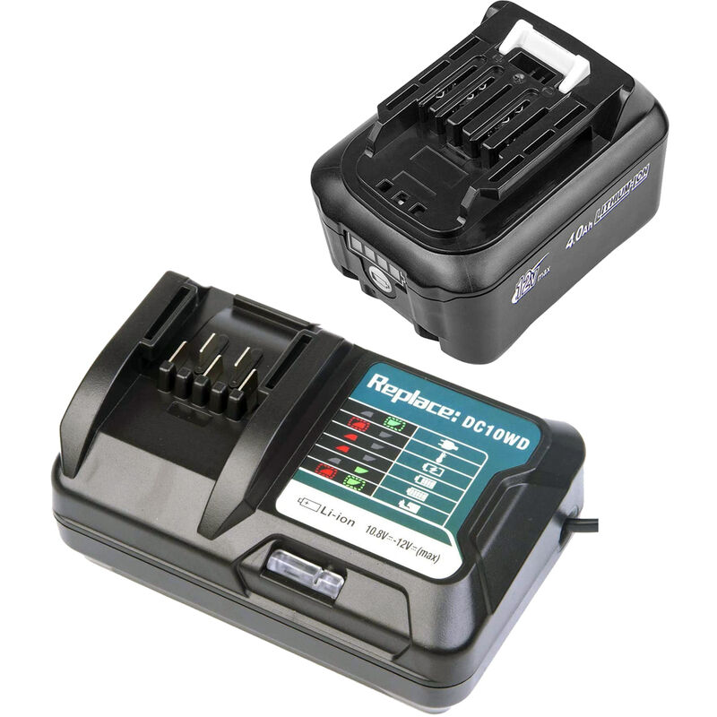Powerwings - BL1021B BL1041B Akku mit Ladegerät für Makita 10,8V 12V 4000mAh BL1016 BL1015 BL1020 BL1041B-2 BL1040B-2 BL1041 Elektrowerkzeug Akku
