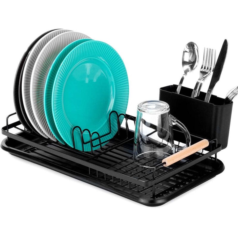 Black dish rack radka 43x235x95 cm