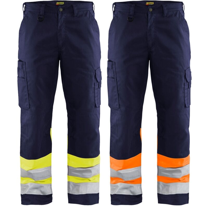 Blakläder Warnschutz-Bundhose, gelb / marineblau, Konfektionsgröße DE: 52