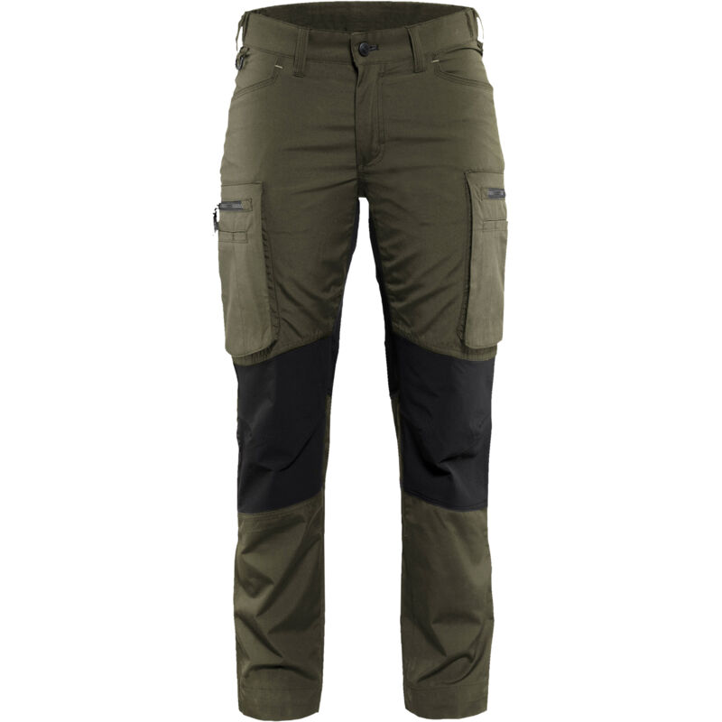 Arbeits-Hosen für Wartung mit Stretch, Damen 7159 – Khaki/Schwarz S – FR(38) – SE(C36) – Normen