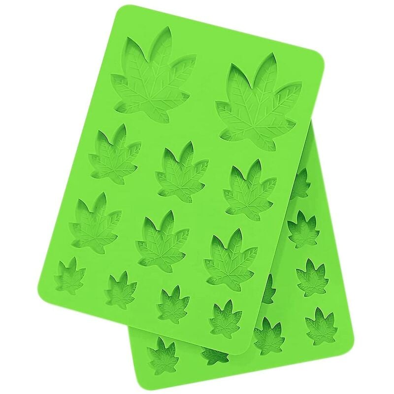 Blatt-Silikonform für Süßigkeiten, Eiswürfelformen – grün