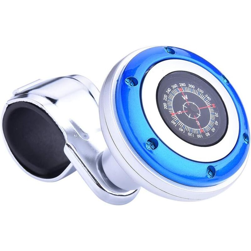 Csparkv - Blau) Auto-Lenkrad-Drehknopf, Auto-Lenkrad-Booster-Griffball mit Kompass, Lenkrad-Booster Universal-Auto-Lenkrad-Drehknopf-Powerball