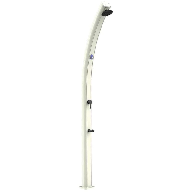 Sined Emi Aluminium Solardusche Mit 25 Liter Wassertank Kopfbrause Fußspülhahn Weiß