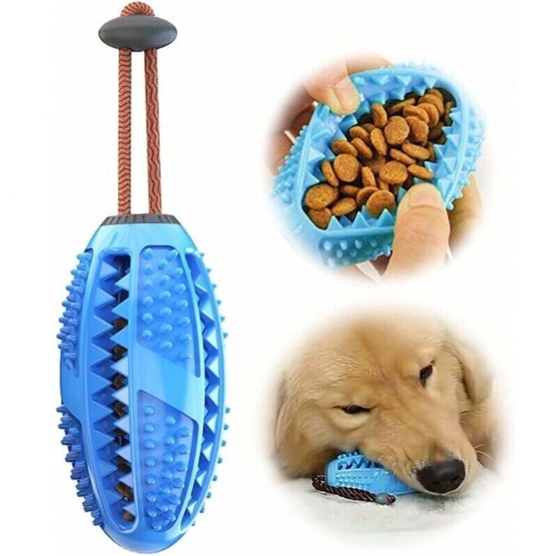 Blaue Hundezahnbürste, Kauspielzeug für die Zahnpflege, effektive Zahnreinigung für Hunde, Massagegerät aus Naturkautschuk, Anti-Biss, ungiftig (m)