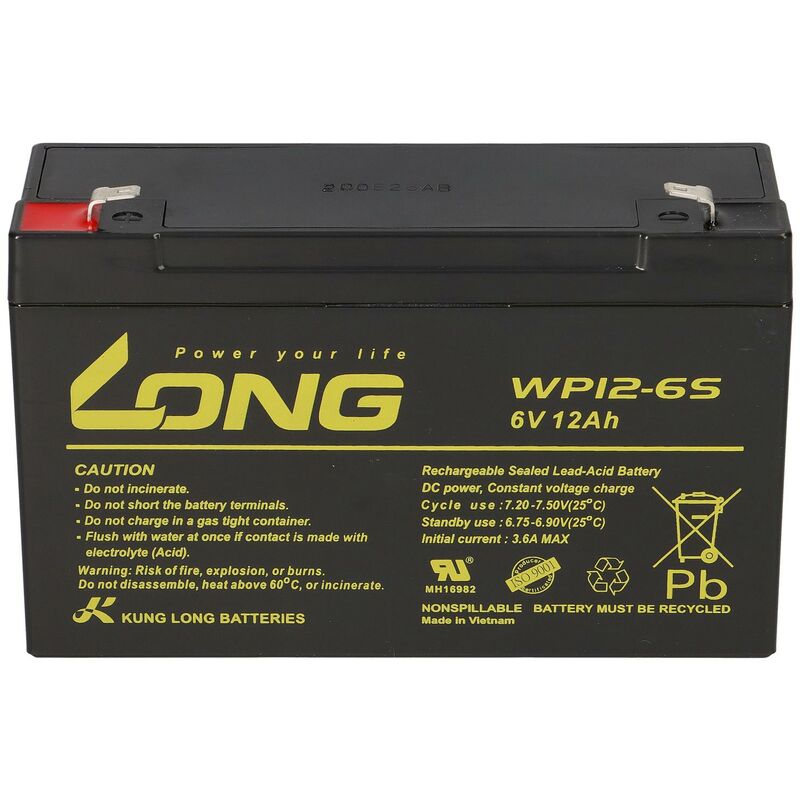 Bleiakku kompatibel GP6120 Elektroauto 6V 12Ah agm Blei 10Ah