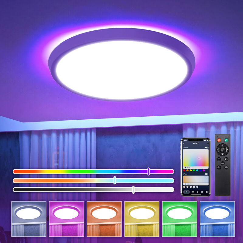 Insma - BlitzWOLF led Deckenleuchte 50W 4100LM Smart WiFi rgb cct Dimmbare Deckenleuchte Alexa Google Fantablau