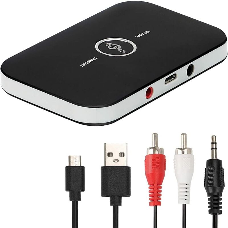 Bluetooth 5.0-Empfängeradapter, 2-in-1-Bluetooth-Audioempfänger-Sender mit 3,5-mm-Audioausgang, RCA-Audio-Bluetooth-Adapter/Konverter für Auto,
