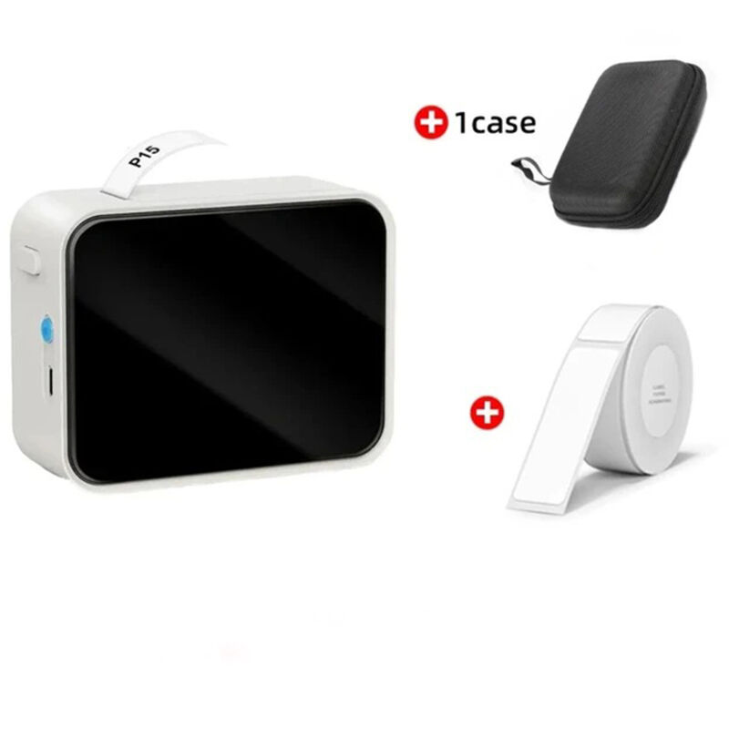 Bluetooth-Etikettendrucker, P15 Mini selbstklebender Etikettendrucker, APP-Verbindung, kompatibel mit iOS und Android für Zuhause, Büro, Schule