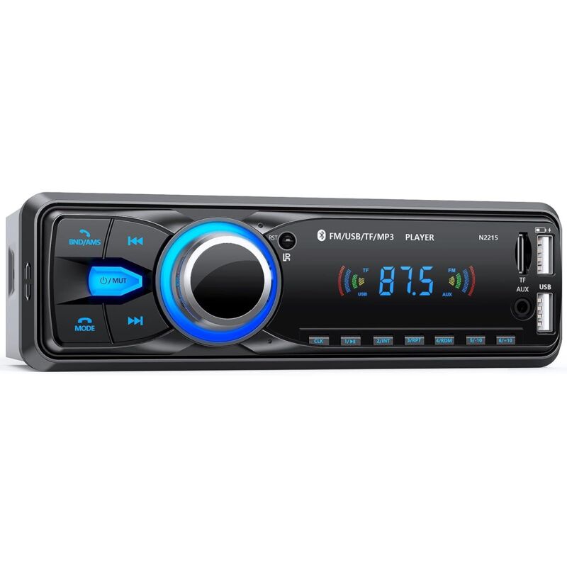 Bluetooth-Freisprecheinrichtung, Autoradio 5.0, FM-Radio, 1-DIN-Autoradio für 9-12-V-Fahrzeuge, unterstützt 2 USB-/AUX-/SD-/TF-/MP3-Anschlüsse,