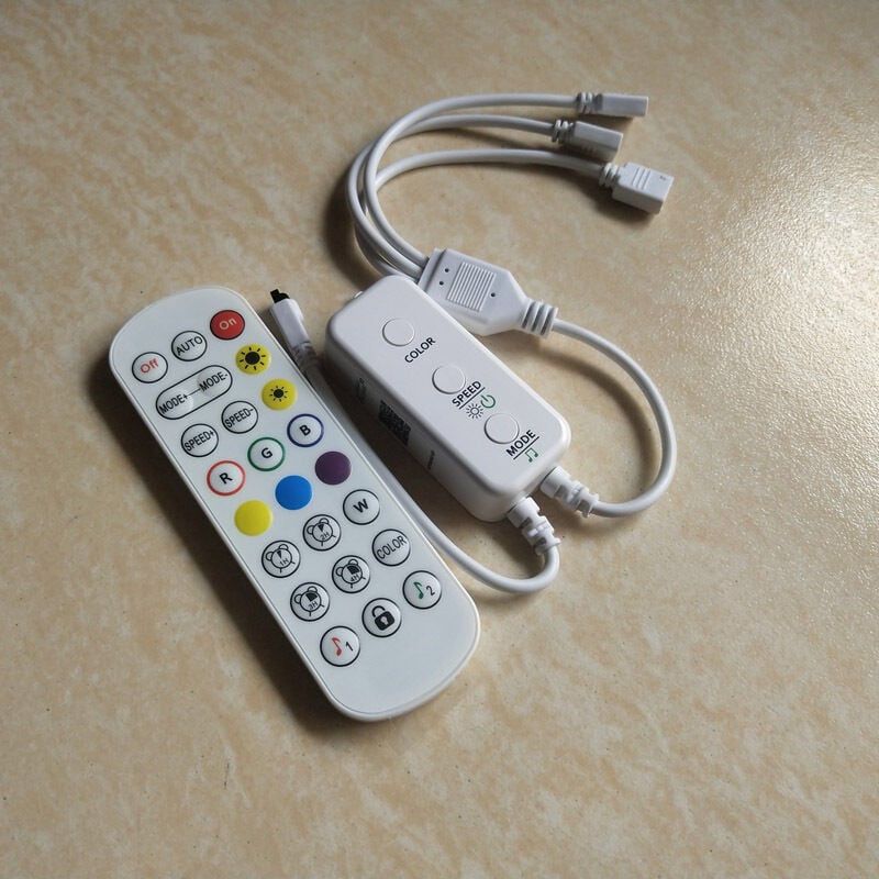 Bluetooth RGB LED-Streifen-Controller 1 Port, Musiksynchronisations-APP-Steuerung LED-Streifen-Controller Kompatibel mit 5V-24V 4-Pin RGB