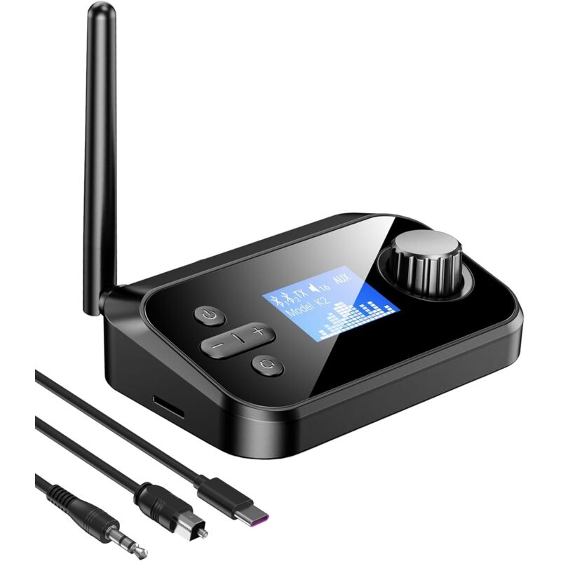 Bluetooth-Sender für Fernseher mit zwei Kopfhöreranschlüssen, Bluetooth-Adapter für LCD-Fernseher mit einstellbarer Lautstärke, drahtloser Empfänger