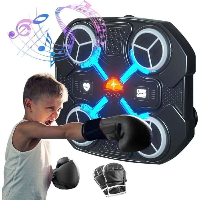 Bluetooth Smart Music Boxing Machine, wandmontiertes Smart Boxing Target, USB-Aufladung, Boxtrainingsgerät, Geschenke für Kinder und Erwachsene