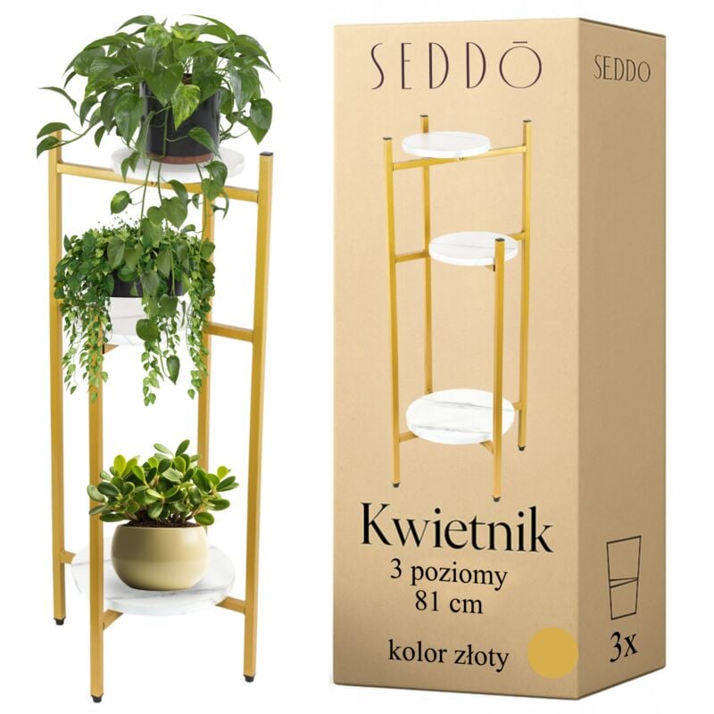 Blumenständer, Blumenständer aus Metall, Blumen, Pflanzen, Töpfe, 3 Ablagen