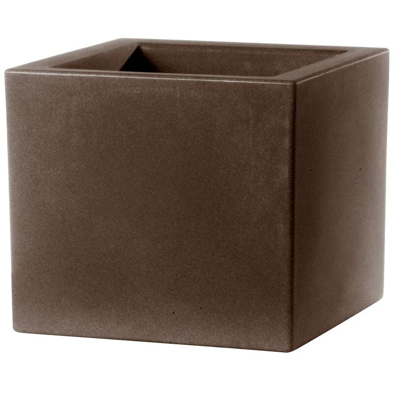 Teraplast - Eckiger bronze blumentopf 24,5x24,5 cm h 24,5 mod. Schio cubo