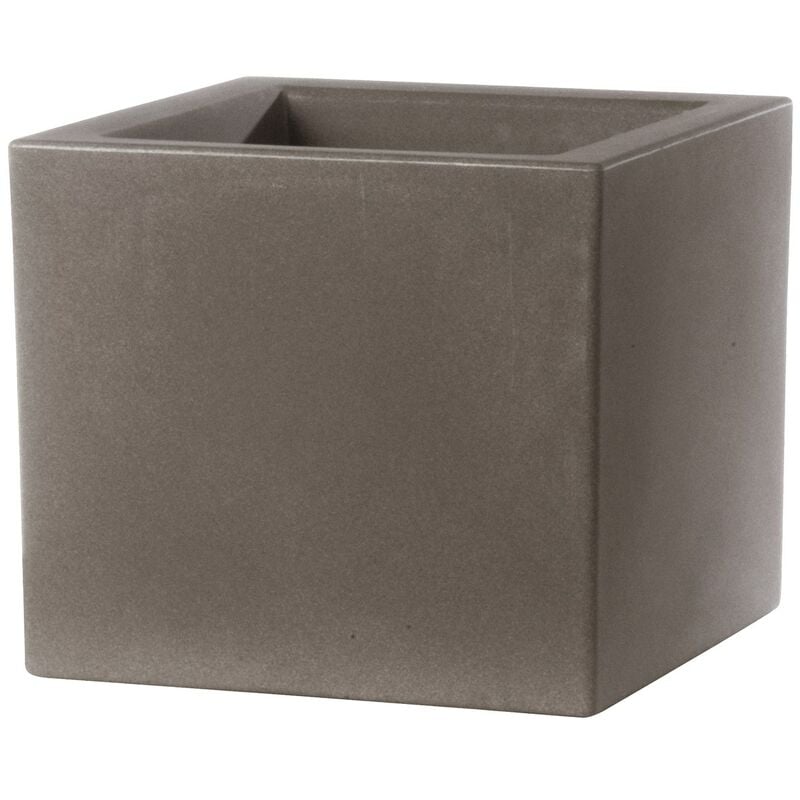 Teraplast - Eckiger cappuccino blumentopf 30x30 cm h 30 mod. Schio cubo