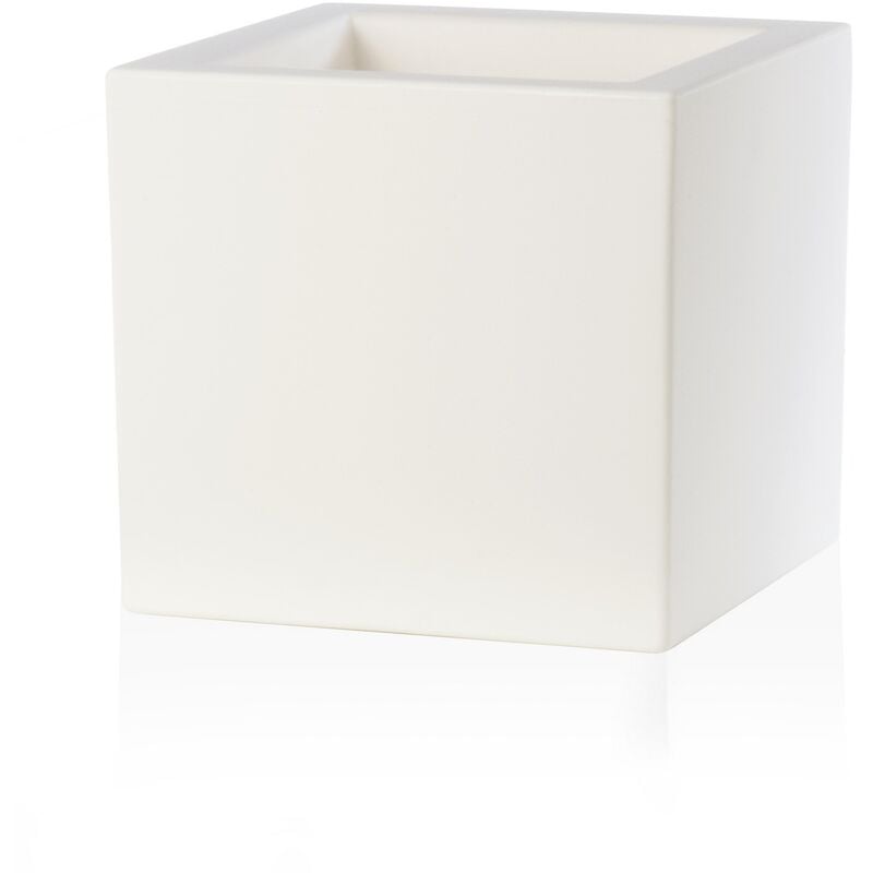 Teraplast - Eckiger weiß blumentopf 24,5x24,5 cm h 24,5 mod. Schio cubo