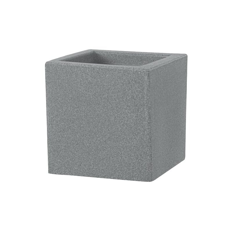 Teraplast - Pflanzgefäße schio cubo Smoke graumeliert 40 x 40 cm - Kunststoff
