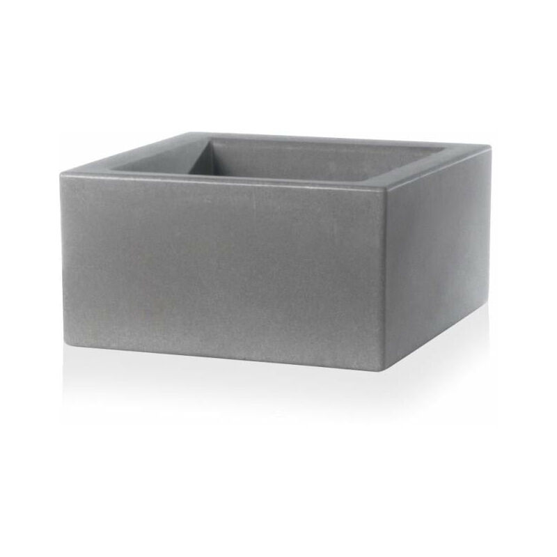 Teraplast - Moderner Vase 'Cubo Schio Basso' Essential aus Kunststoff für Garten und Blumen und Pflanzen -Cappuccinofarbe