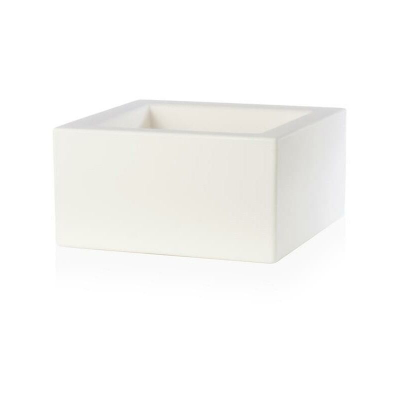 Teraplast - Moderner Vase 'Cubo Schio Basso' Essential aus Kunststoff für Garten und Blumen und Pflanzen -Weiss