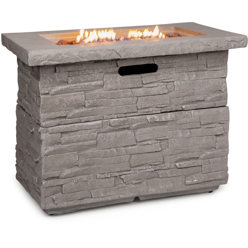 Anafi Gas-Feuerstelle, Heizstrahler Gas mit 40.000BTU/13kW, Feuerstelle mit Abdeckung, Edelstahlbrenner, Heizstrahler & Feuerstellen, beige