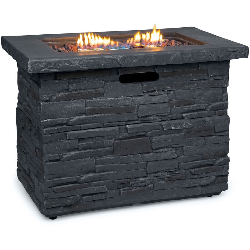 Blumfeldt Anafi Gas-Feuerstelle, Heizstrahler Gas mit 40.000BTU/13kW, Feuerstelle mit Abdeckung, Edelstahlbrenner, Heizstrahler & Feuerstellen,