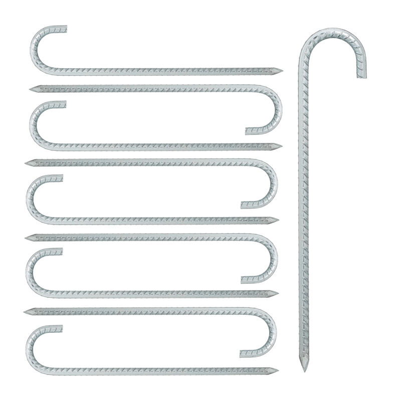 20 x Bodenanker, xl Zeltheringe, extra lang, stabile Erdanker Camping, Zeltzubehör, Stahl, Zeltheringe, 38,5 cm, silber