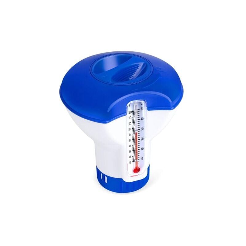 Pool-Chlorspender mit Thermometer, automatischer schwimmender Spender, 5-Zoll-Pool-Chlordosierer, Chemikalienspender für Pool, Teich, Spa - Aiperq