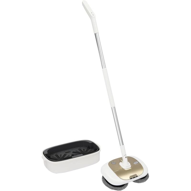 Bodenwischer Elektrisch Akku Wischer Elektrisch Wischmopp mit Sprühfunktion & LED Beleuchtung, Elektrischer Bodenwischer Spray Mop Wischsauger