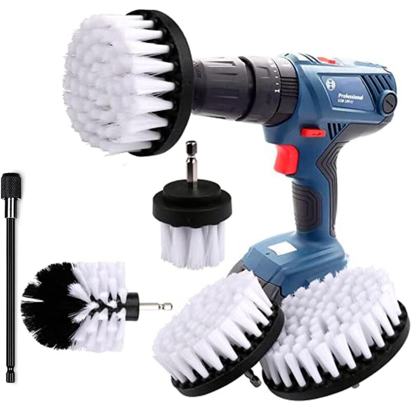 Bohrbürste 4 Stück Bohrbürste Felgenbürste Bohrer Reinigungsbürste Felgenreinigung für Felgen, Fliesen, Badewanne