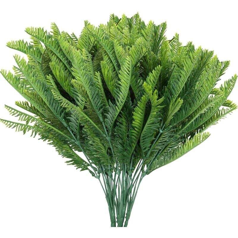 Künstlicher Farn (6er-Set) – Künstliche Pflanze für drinnen und draußen – Künstliches Laub für Wohnzimmer, Garten, Hochzeitsdekor, Büro, Badezimmer,