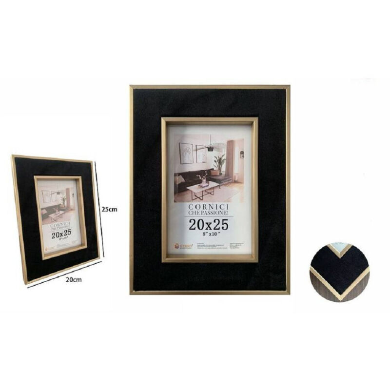 Trade Shop Traesio - Trade Shop - gerichte für foto poster quadri tele 20X25 cm nera mit oro 70303 bords -