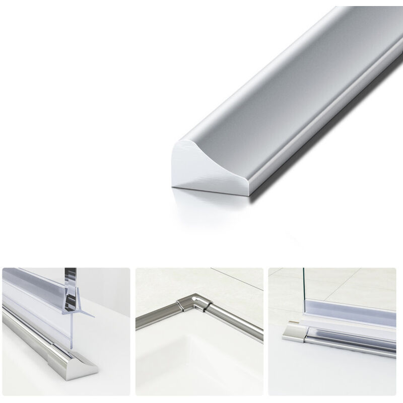 Boromal - 95cm Schwallschutzprofil für Dusche Alu Schwallschutzleiste für Duschen, Schwallschutzleiste Dusche