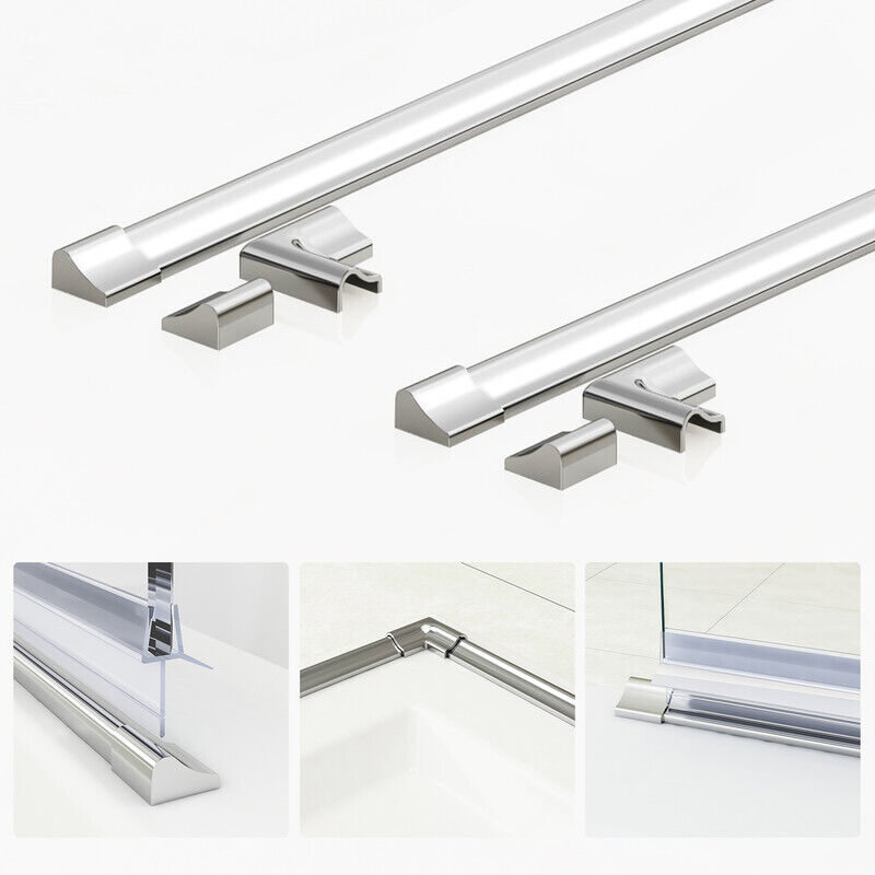 Boromal - 2 Stück 95cm Schwallschutzprofil für Dusche Alu Schwallschutzleiste für Duschen, Schwallschutzleiste Dusche