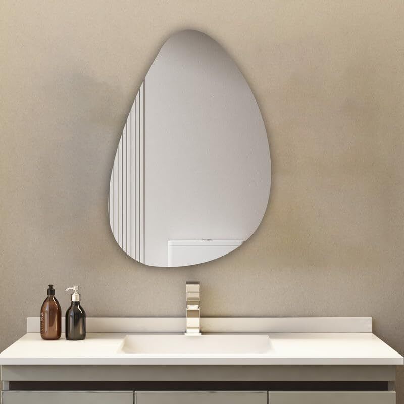 Boromal - Asymetrischer Spiegel 45x70cm Wandspiegel, Unregelmäßiger Wandspiegel Dekorative Spiegel Wandspiegel für Badezimmer, Wohnzimmer, Flur,