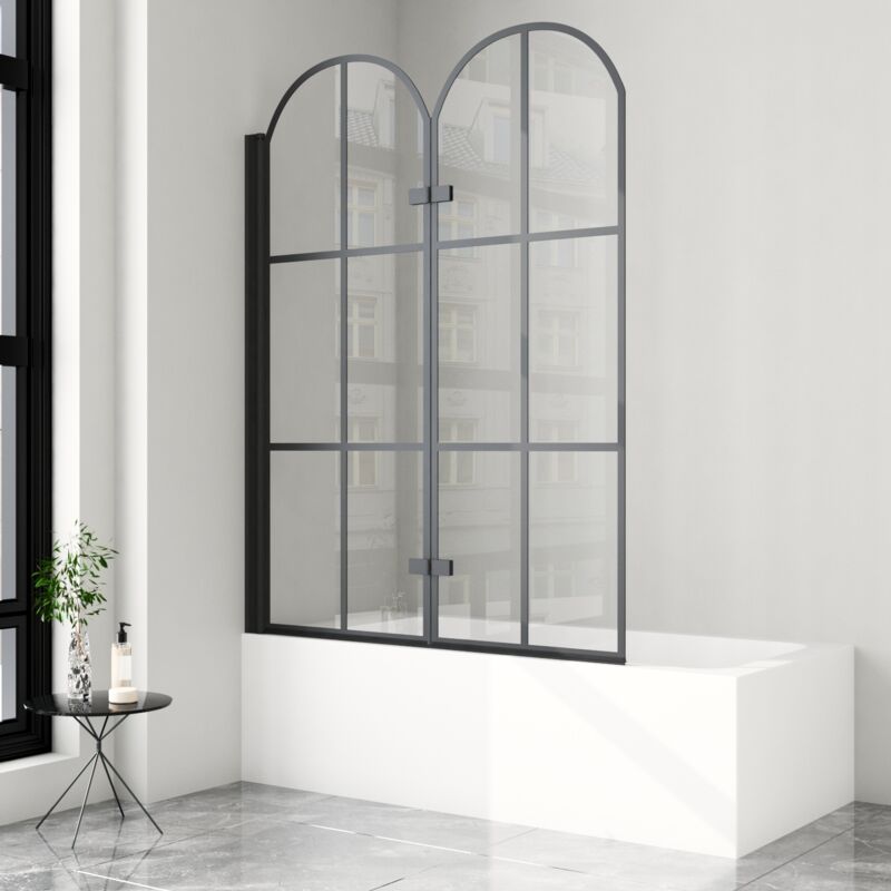 Boromal Badewannenaufsatz 120x140cm Duschwand 2-teilig Badewannenfaltwand Duschwand für Badewanne Duschtrennwand für Badewanne Duschabtrennung